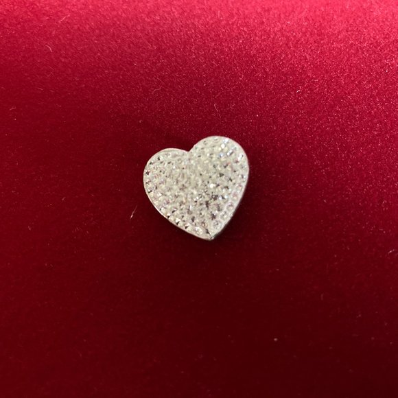 Valentine Pendant Vintage Retro Charm Heart Sterling Silver 925 Austrian Crystal - Picture 10 of 11